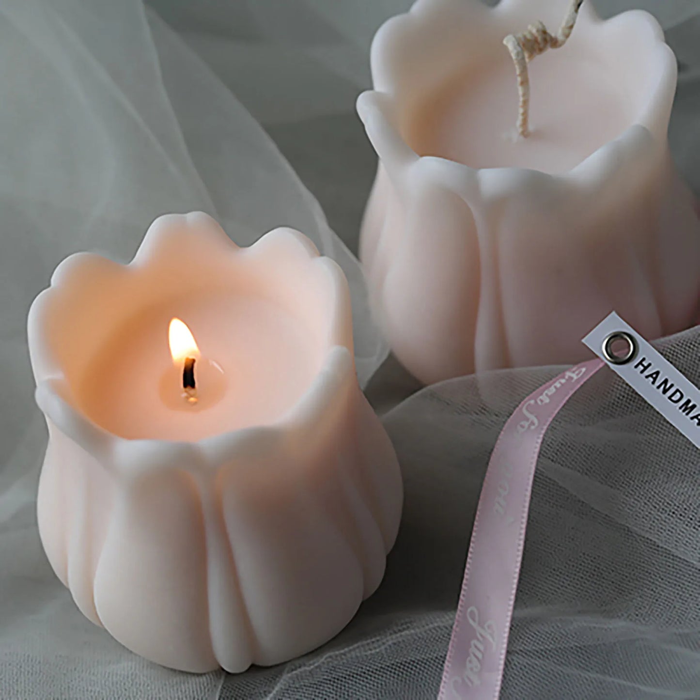 3D Candle Molds Pillar Silicone Soap Mold Tulip DIY Craft Handmade Wax Mould