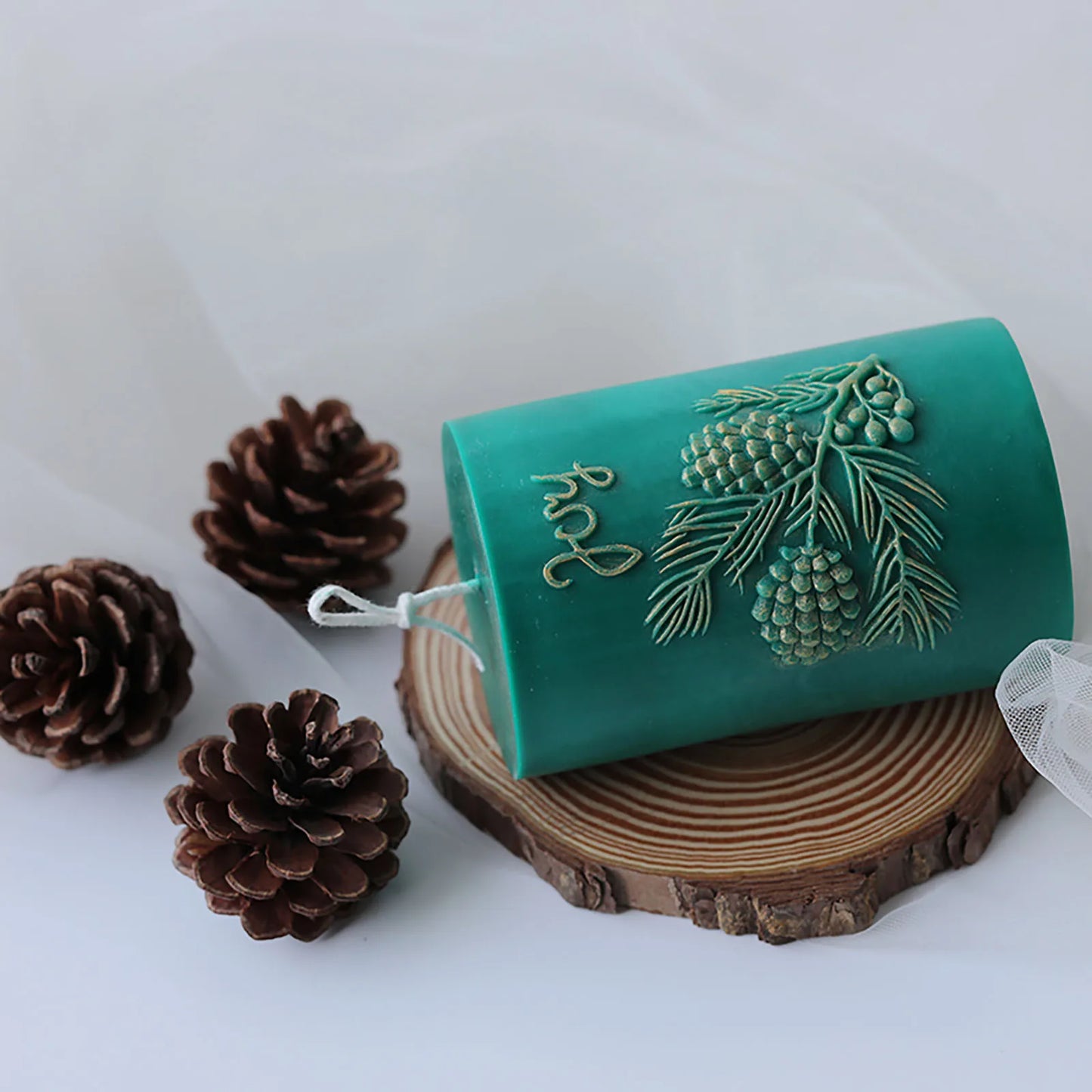3D Candle Molds Pillar Silicone Soap Mold Pinecone DIY Handmade Craft Wax Moulds