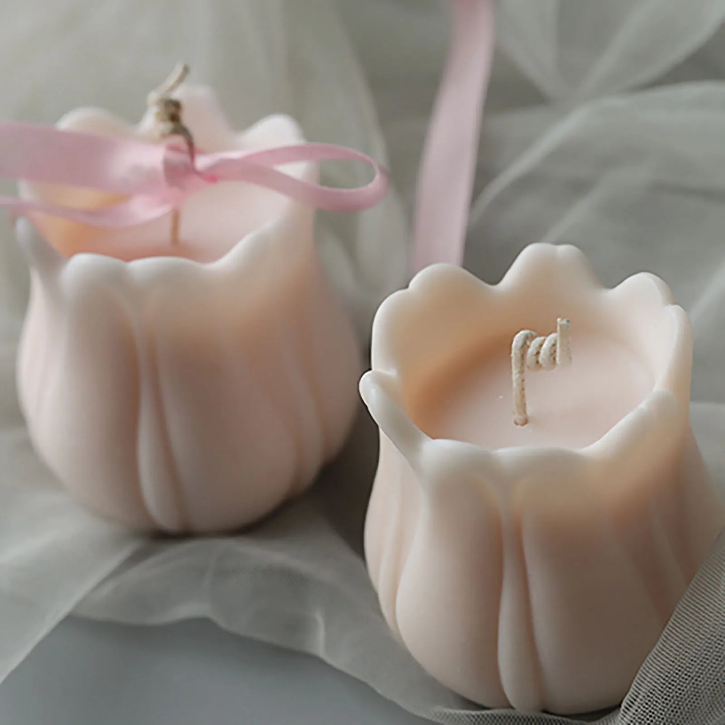 3D Candle Molds Pillar Silicone Soap Mold Tulip DIY Craft Handmade Wax Mould