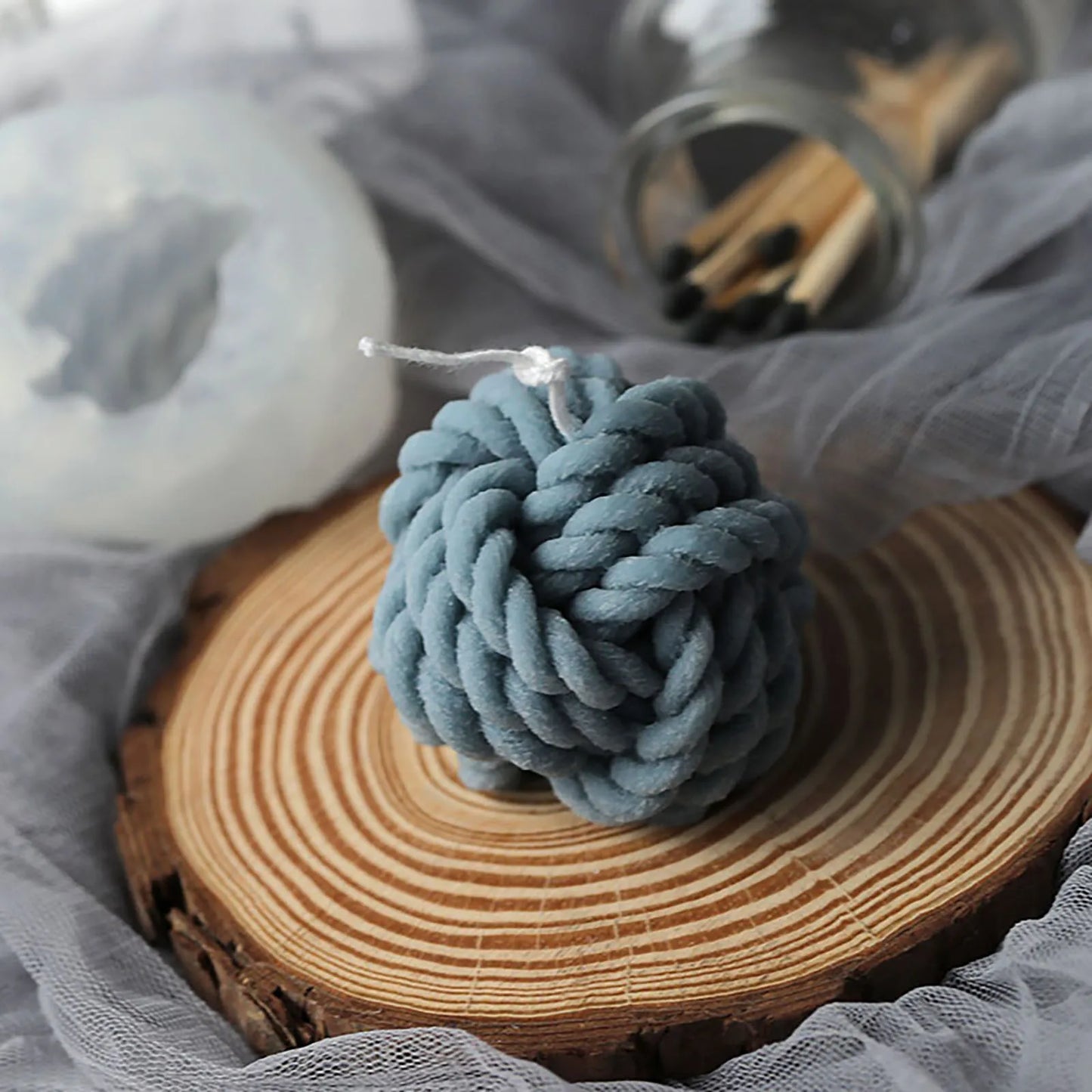 3D Candle Molds Pillar Silicone Soap Mold Wool Ball DIY Craft Handmade Wax Mould