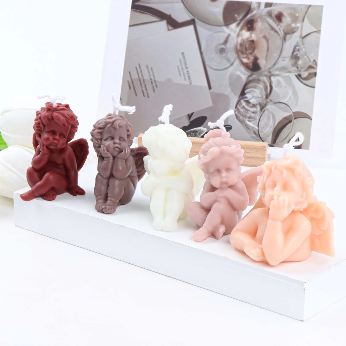Mini Size Angle 3D Candle Molds Pillar Silicone Soap Mold Handmade Soy Wax Mould