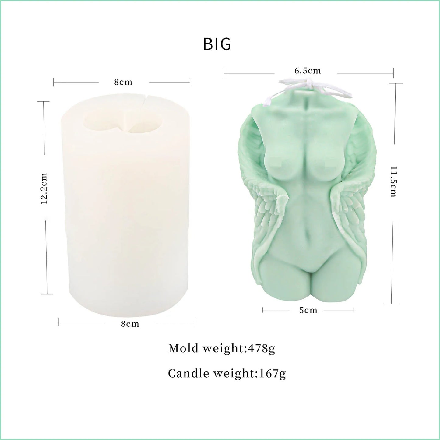 3D Silicone Candle Mold DIY Craft Soap Mold Home Decoration Mold Angle Body