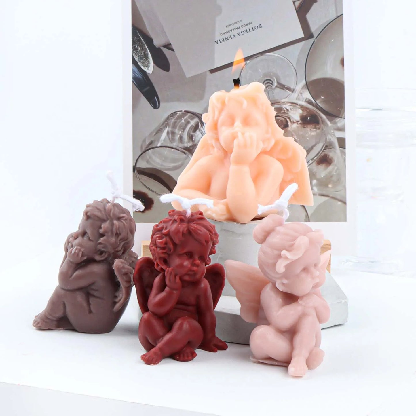 Mini Size Angle 3D Candle Molds Pillar Silicone Soap Mold Handmade Soy Wax Mould