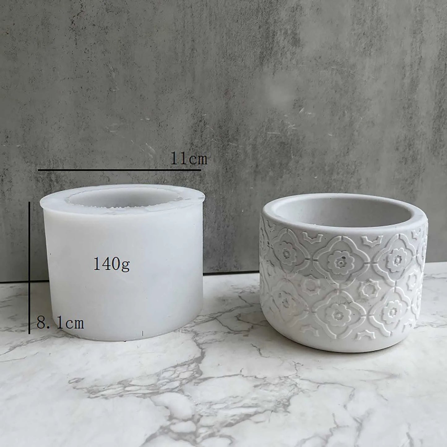 Round Cement Mold Handmade Concrete Succulent Flower Pot Silicone Planter Mould
