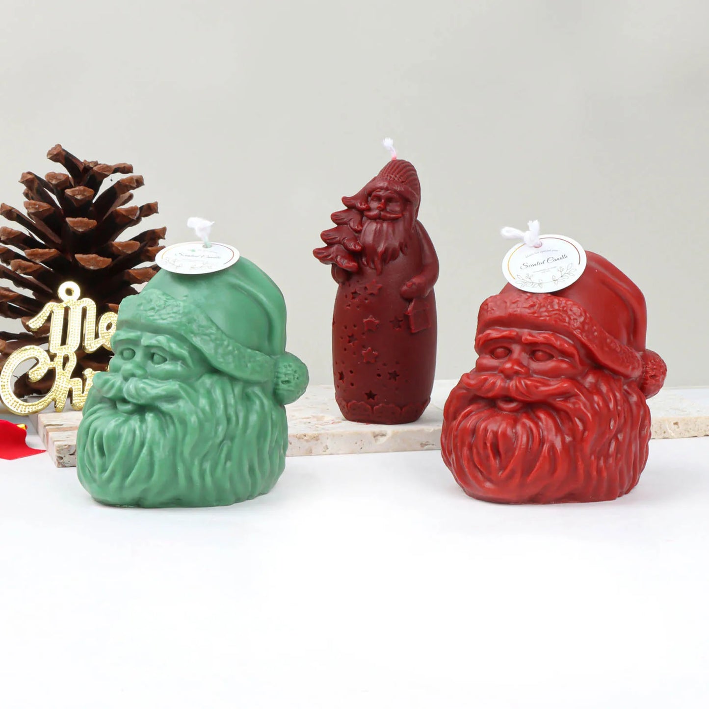 3D Silicone Candle Mold Making Handmade Chirstmas Santa Snowman Wax Soap Mould