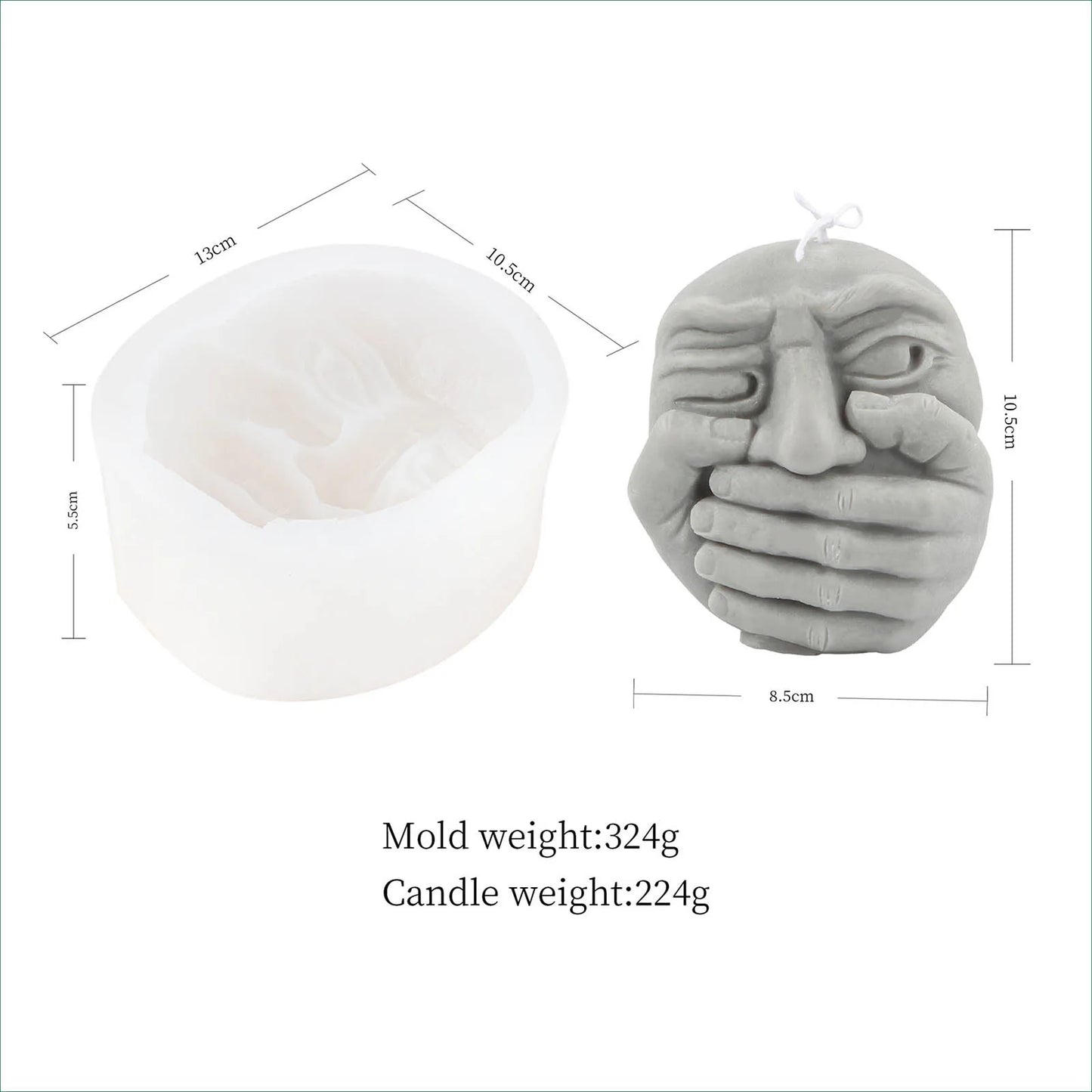 Silicone Candle Mold DIY Craft Soap Mold Home Decoration Mold Funny Expression