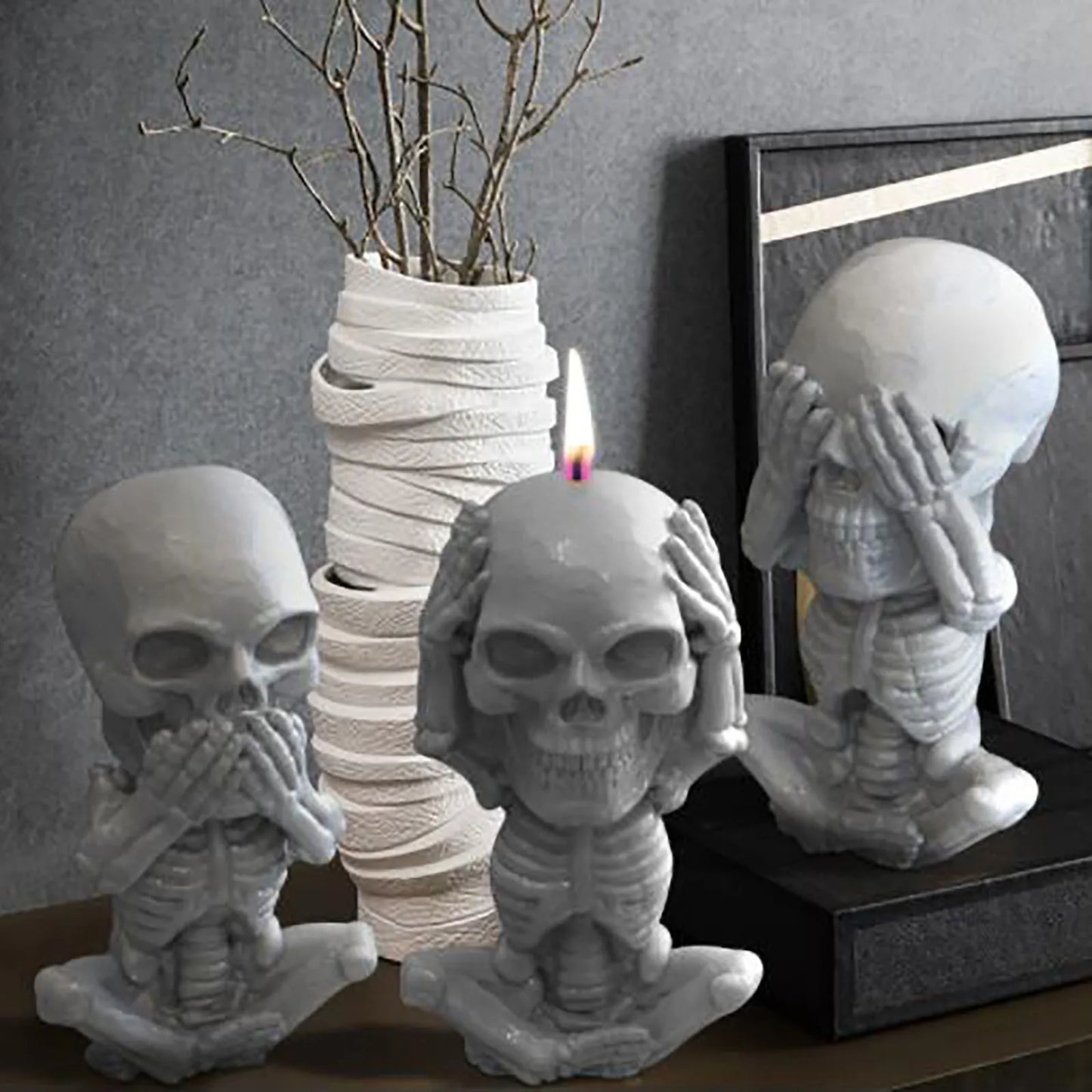 3D Easter Skull Candle Silicone Mould Silicon Wax Soap Resin Epoxy Mold