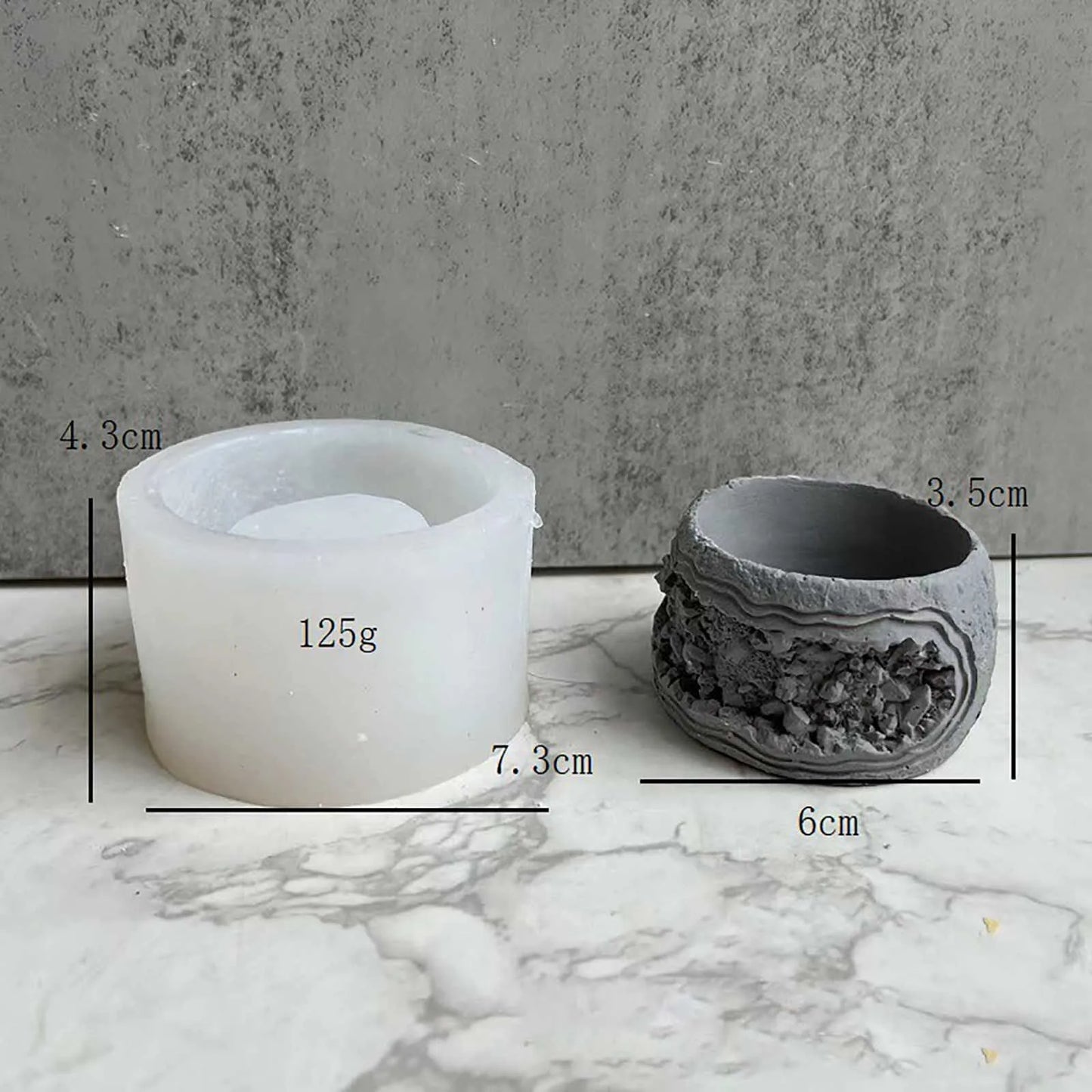 Concrete Succulent Flower Pot Round Cement Mold Handmade Silicone Planter Mould
