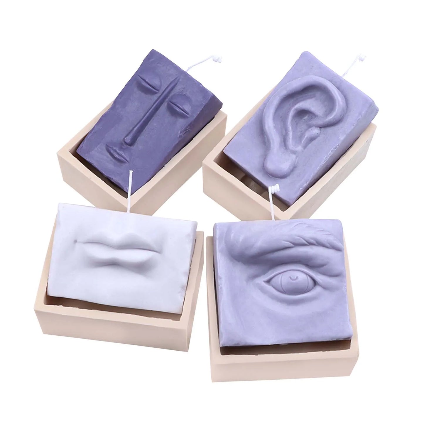Big Size Sense Organ Candle Mold Silicone Soap Mold Wax Mold Candle Making Mould