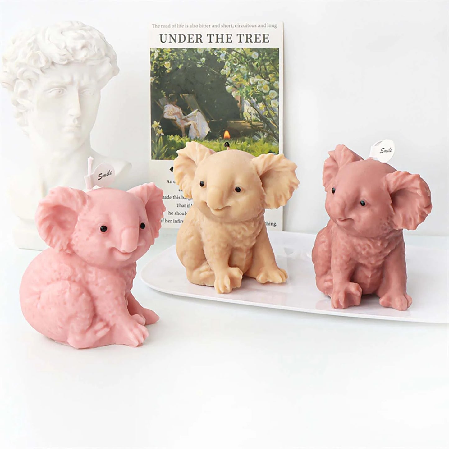 3D Koala Silicone Candle Mold Soap Moulds DIY Handmade Animal Mould Craft Art Home Décor for Aromatherapy Plaster Ornaments