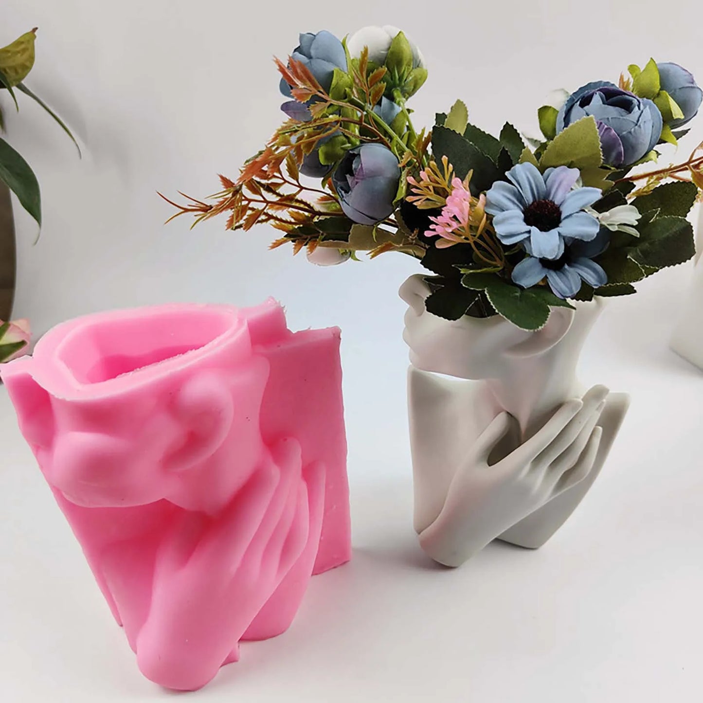 Lady Cement Mold Handmade Concrete Succulent Flower Pot Silicone Planter Mould