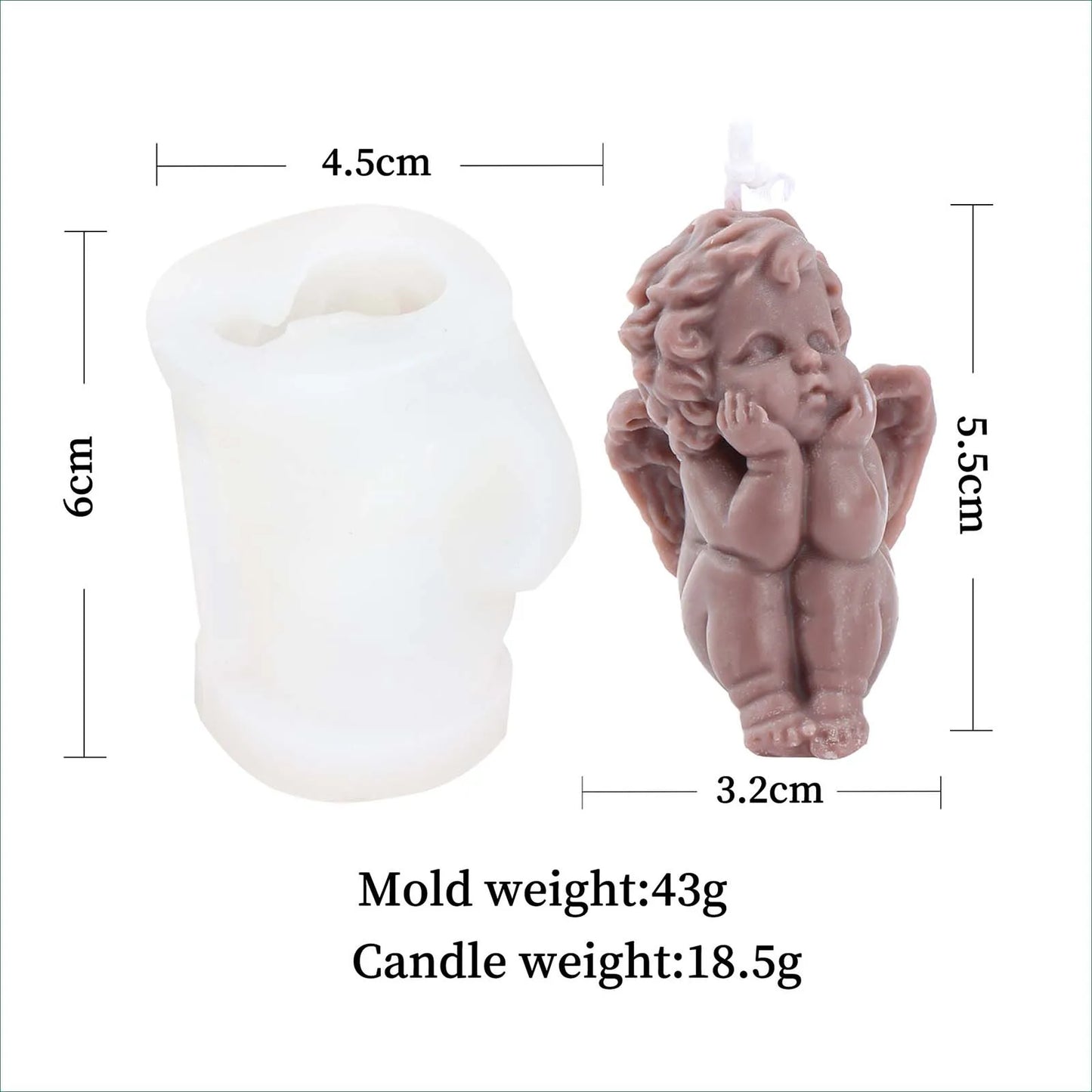 Mini Size Angle 3D Candle Molds Pillar Silicone Soap Mold Handmade Soy Wax Mould