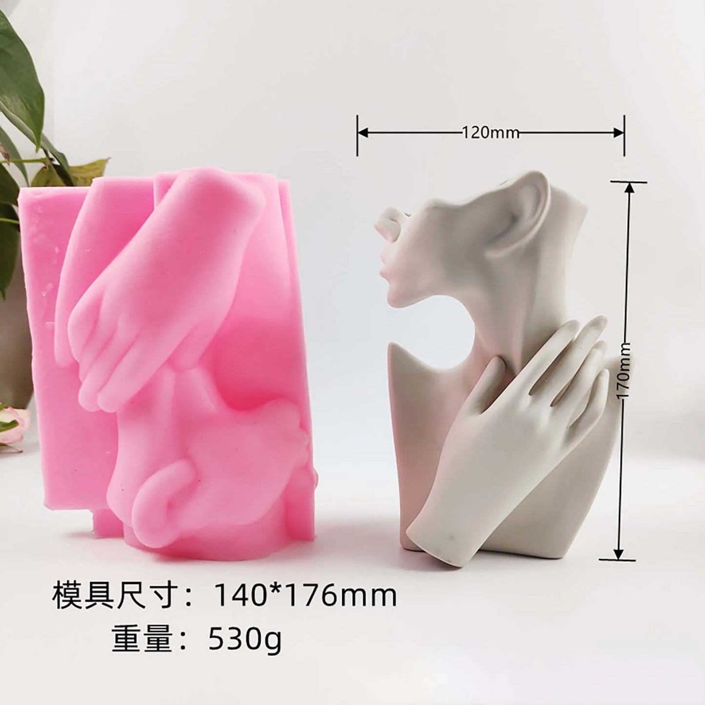 Lady Cement Mold Handmade Concrete Succulent Flower Pot Silicone Planter Mould