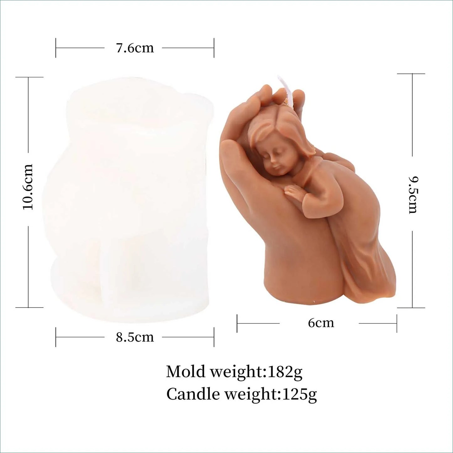 Palm Girl 3D Candle Mold Silicone Soap Making Mould Hand Craft Soy Wax Mould