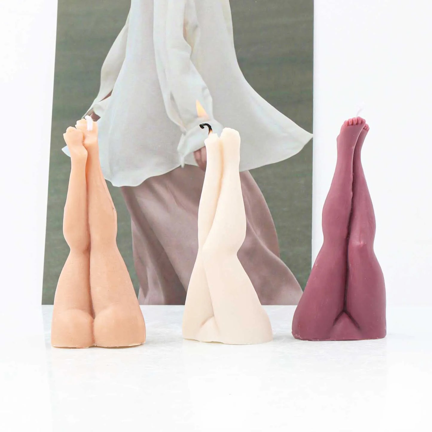 Legs 3D Candle Mold Silicone Soap Making Mould Hand Craft Soy Wax Mould