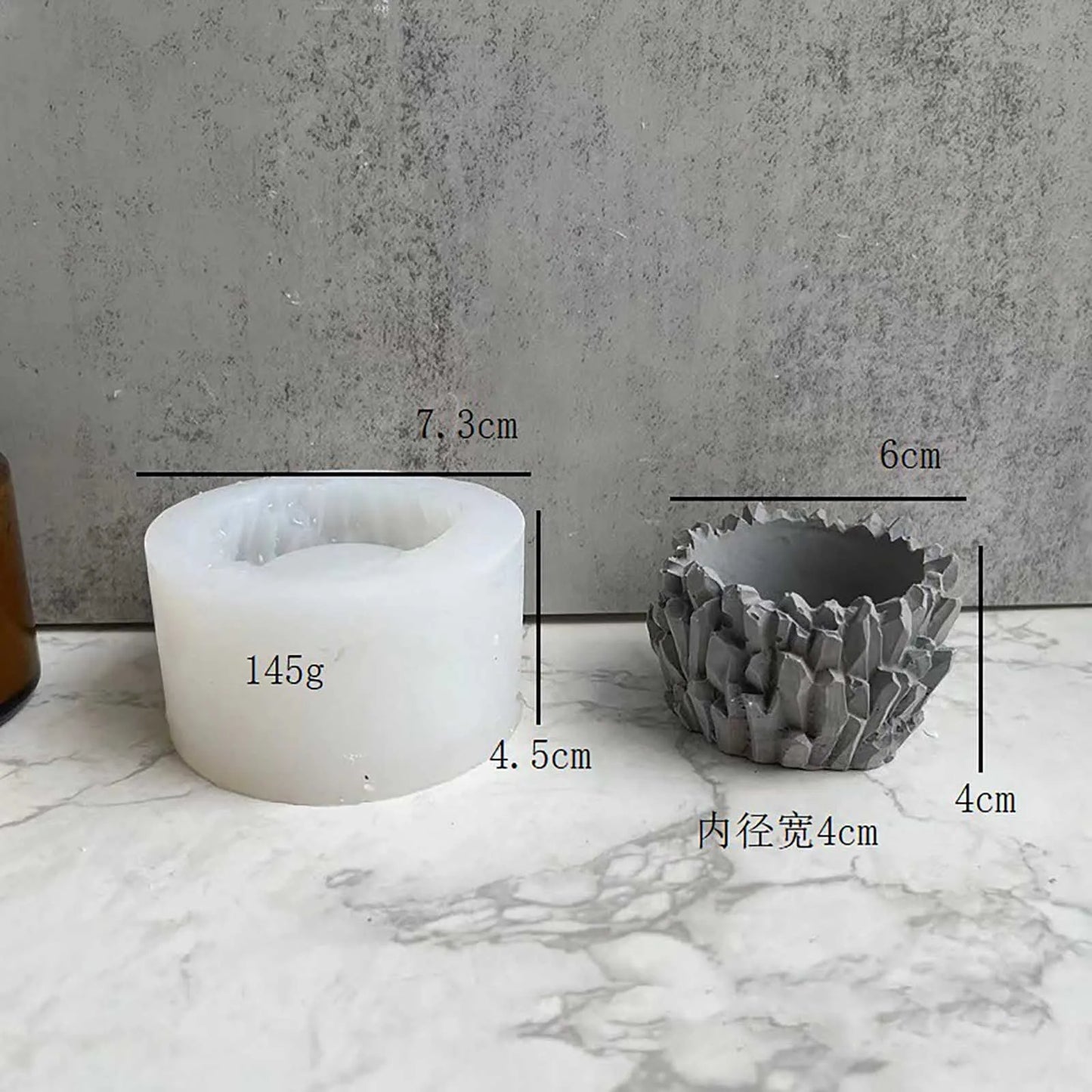 Concrete Succulent Flower Pot Round Cement Mold Handmade Silicone Planter Mould