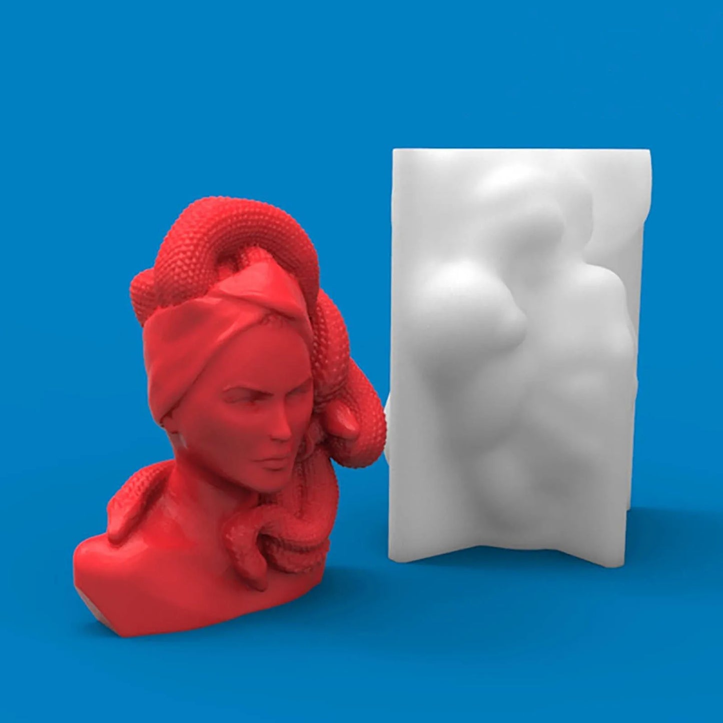 Candle Molds Pillar Silicone Soap Mold Gorgon Medusa Handmade Craft Wax Moulds