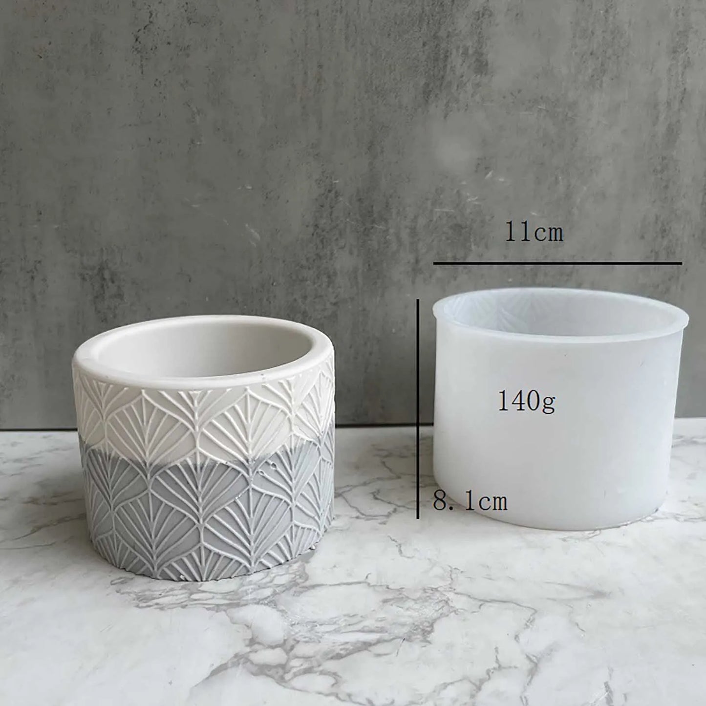 Round Cement Mold Handmade Concrete Succulent Flower Pot Silicone Planter Mould