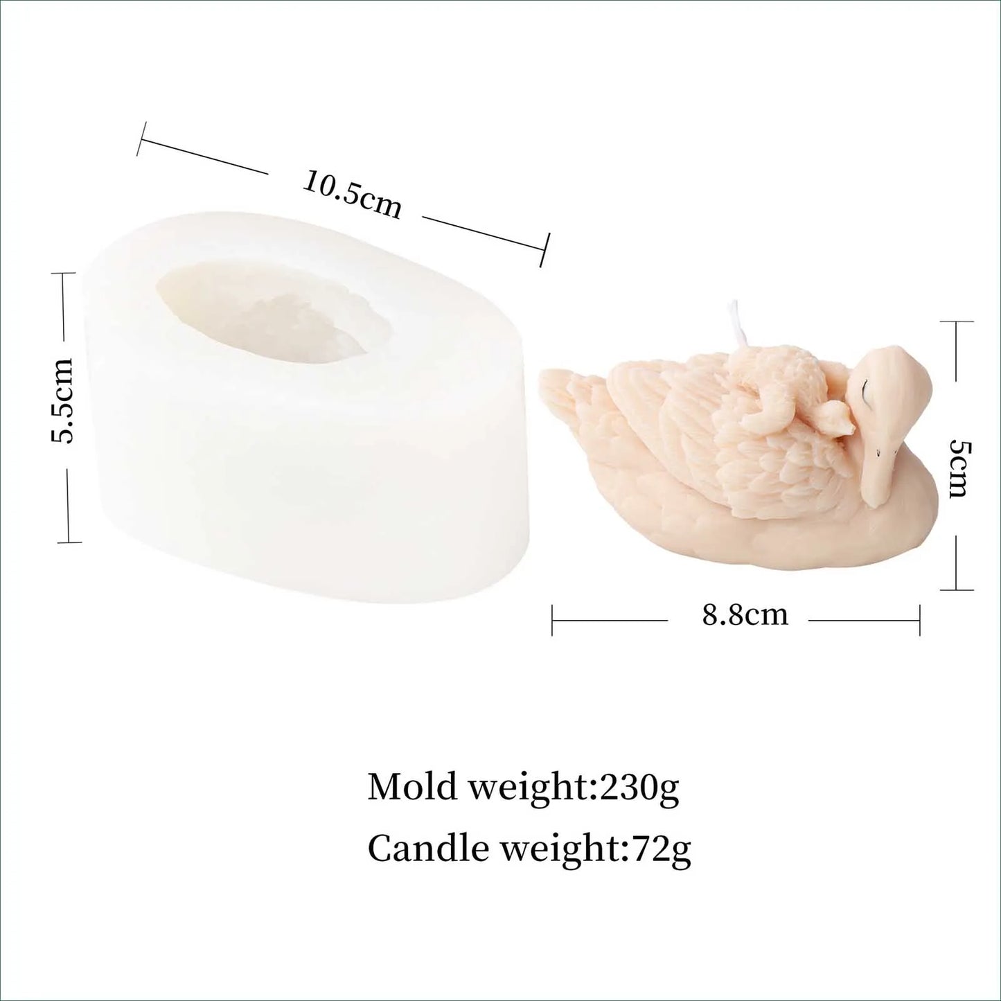 Swan and Baby 3D Candle Mold Silicone Soap Making Mold Handmade Craft Soy Wax Mould