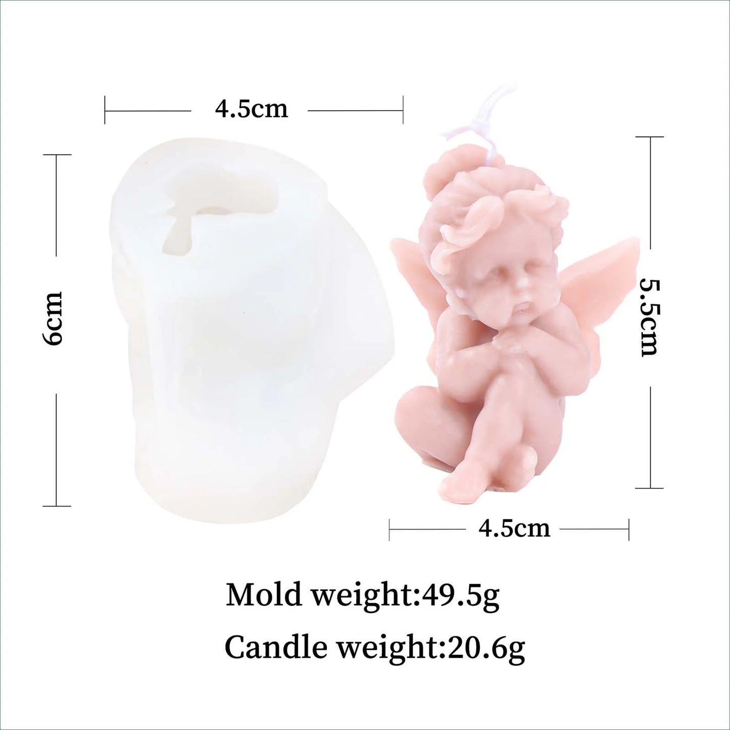 Mini Size Angle 3D Candle Molds Pillar Silicone Soap Mold Handmade Soy Wax Mould
