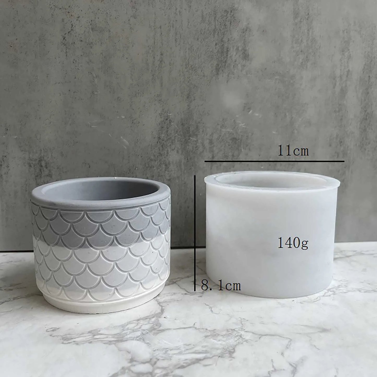 Round Cement Mold Handmade Concrete Succulent Flower Pot Silicone Planter Mould