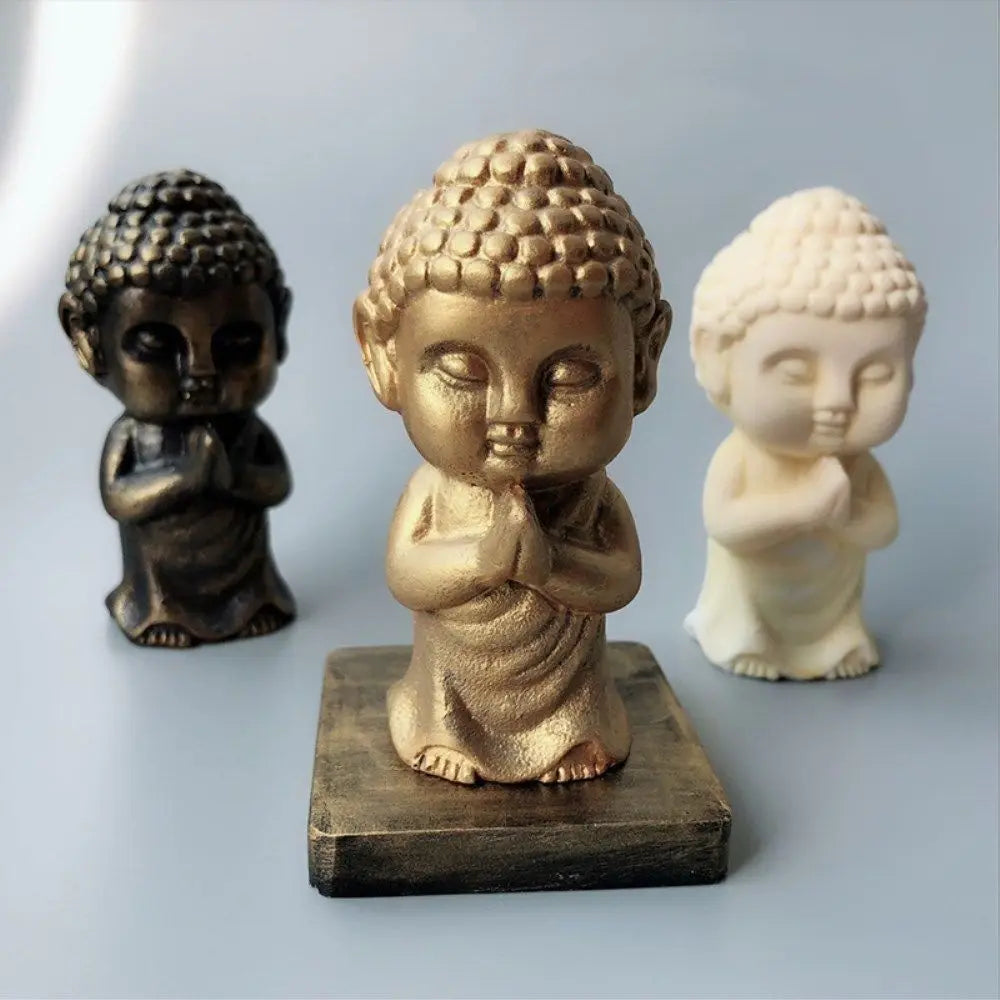 Grainrain 3D Buddha Candle Mould Silicone Soap Making Mold DIY Craft Plaster Resin Mould