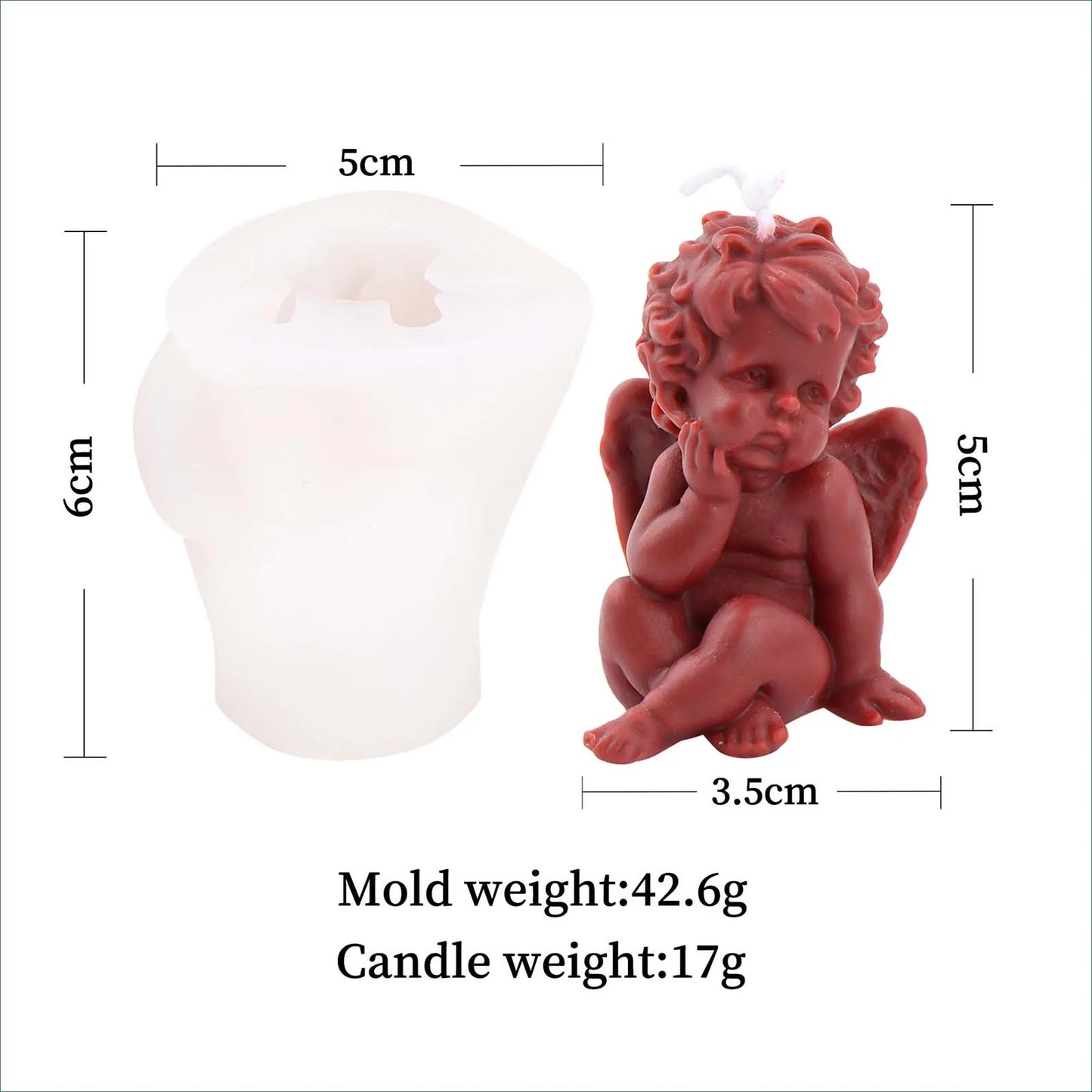 Mini Size Angle 3D Candle Molds Pillar Silicone Soap Mold Handmade Soy Wax Mould