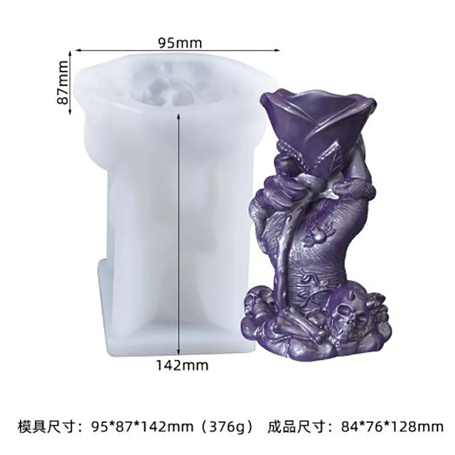 3D Easter Rose Devil Candle Silicone Mould Creative Silicon Aromatherapy Soap Mold Molds for Candles Resin Wax