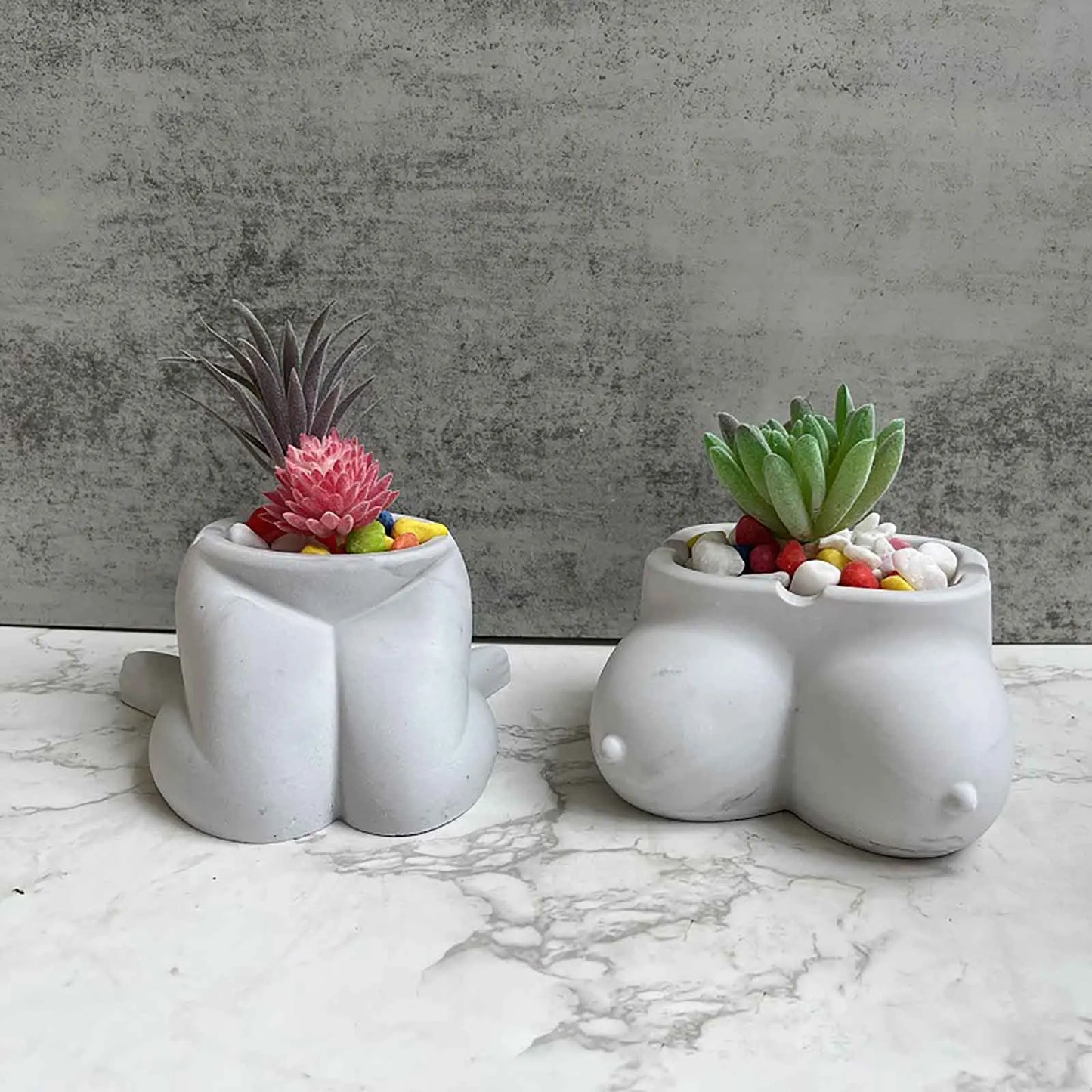 Body Handmade Concrete Flower Pot Silicone Planter Mould Ashtray Cement Mold