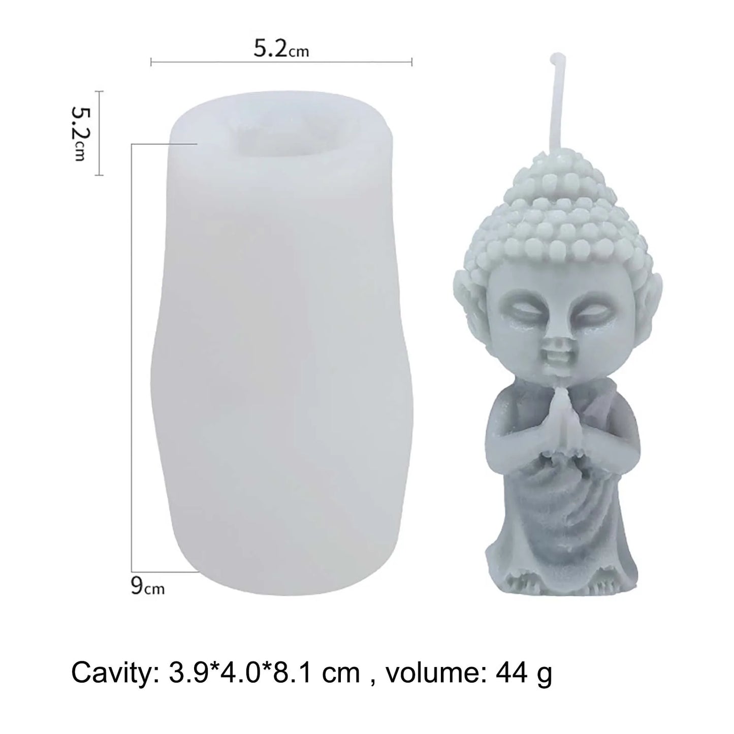 Grainrain 3D Buddha Candle Mould Silicone Soap Making Mold DIY Craft Plaster Resin Mould