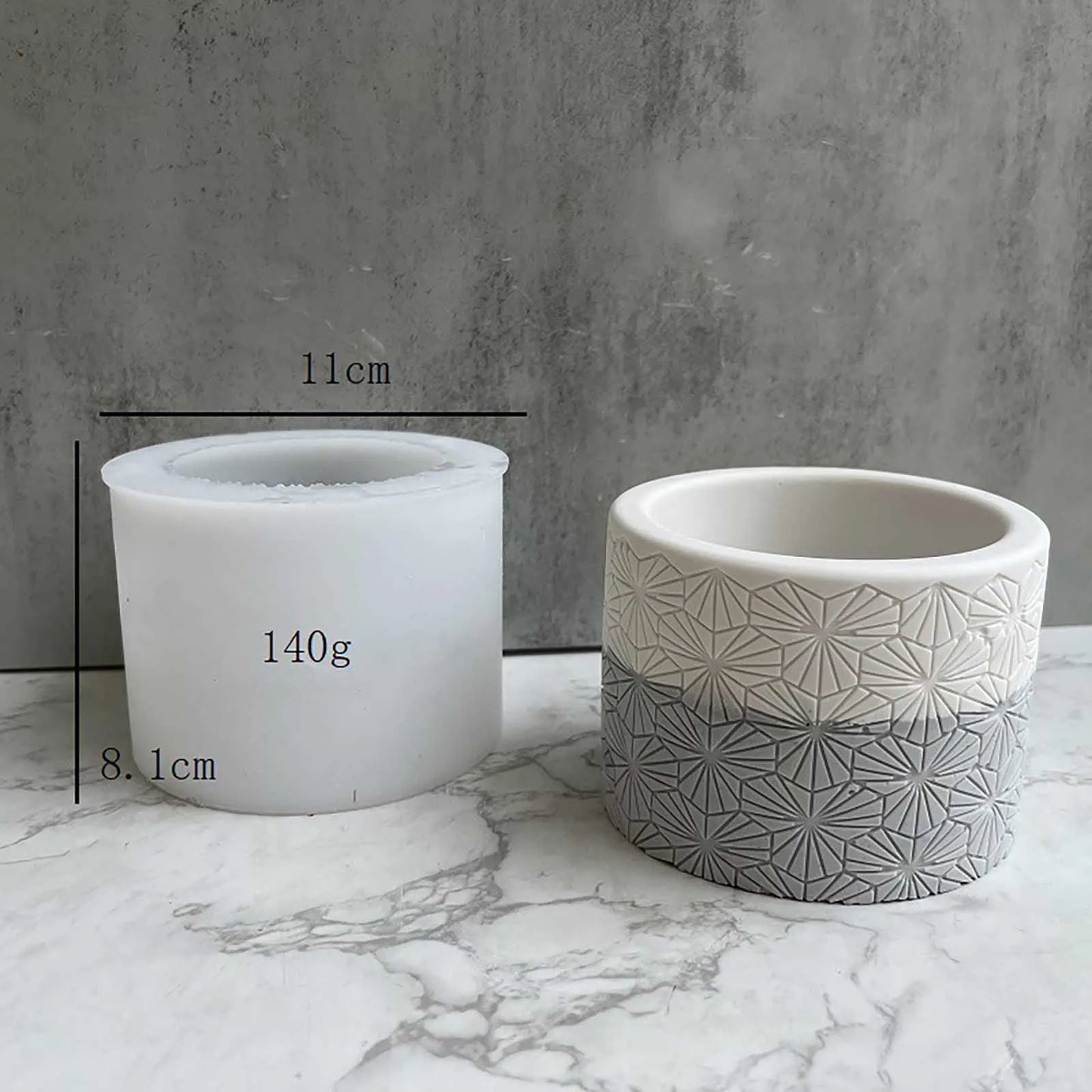 Round Cement Mold Handmade Concrete Succulent Flower Pot Silicone Planter Mould