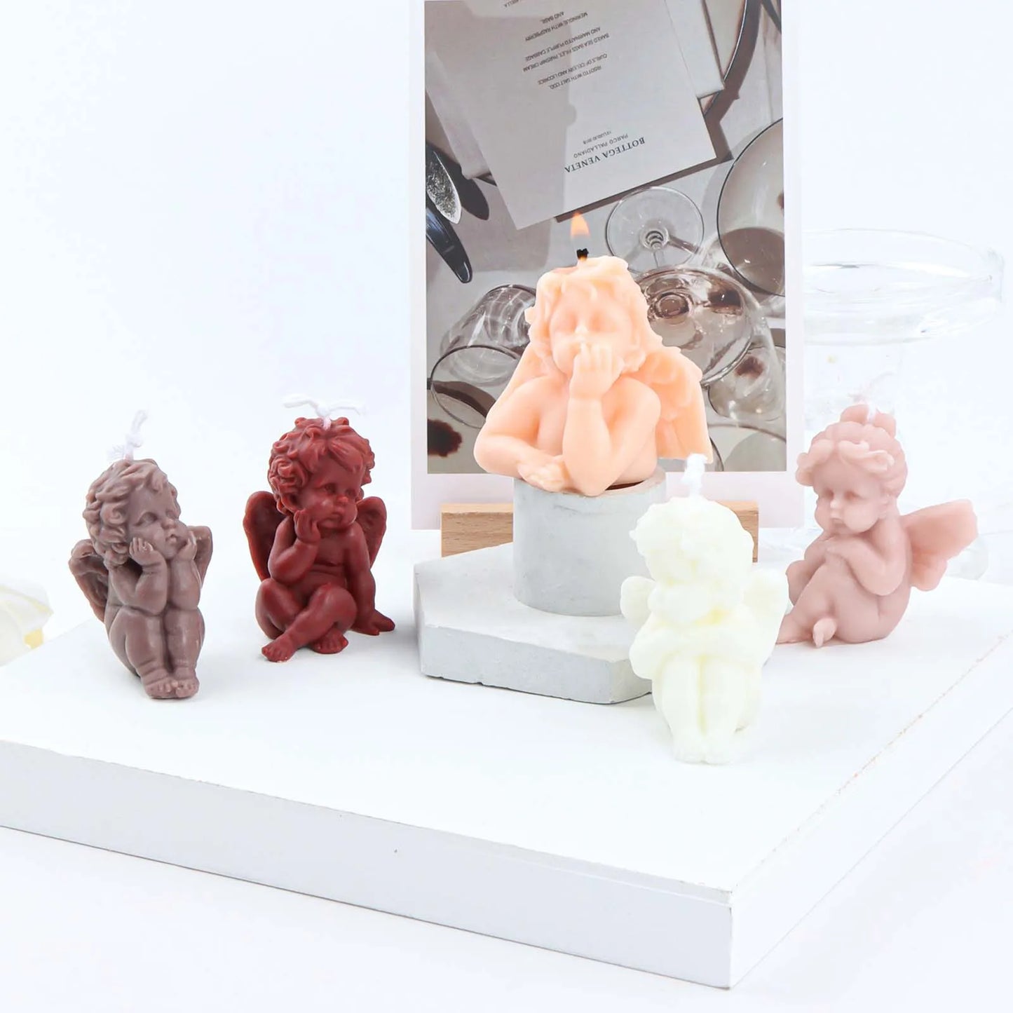 Mini Size Angle 3D Candle Molds Pillar Silicone Soap Mold Handmade Soy Wax Mould