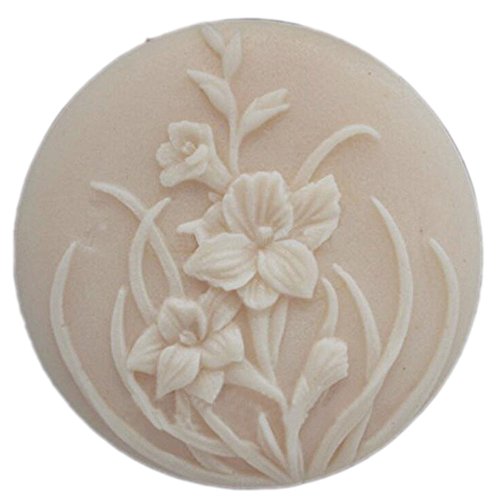 Round Flower White Flexible Soap Mold Silicone Soap Mould DIY Craft Art Handmade Soap Making Molds