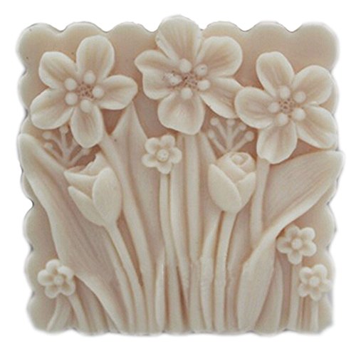 Square Flower White Flexible Soap Mold Silicone Soap Mould DIY Craft Art Handmade Soap Making Molds