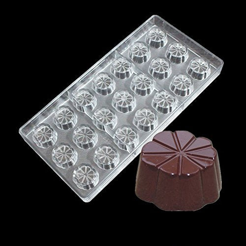 19341 Polycarbonate PC New Chocolate Mold Tray Clear Plastic Tools Leaf 21 Cavities