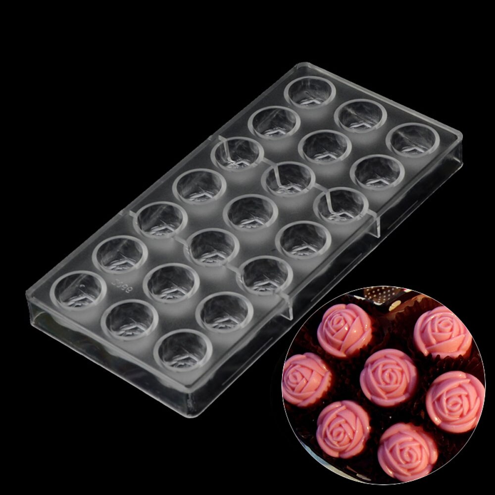 19269 / Clear Hard Plastic Rose Chocolate Mold