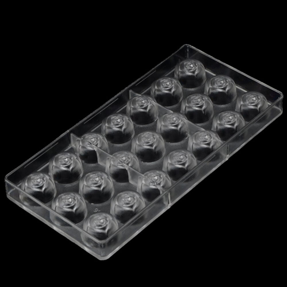 19269 / Clear Hard Plastic Rose Chocolate Mold