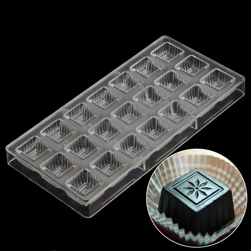 19271 / Square Chocolate Molds Plastic Candy Mold For Gifts 21 Cavity