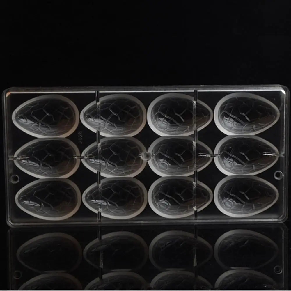 19273 / 12-Cavity Cracked Textured Egg Chocolate Mold – Polycarbonate DIY Easter Candy Mold