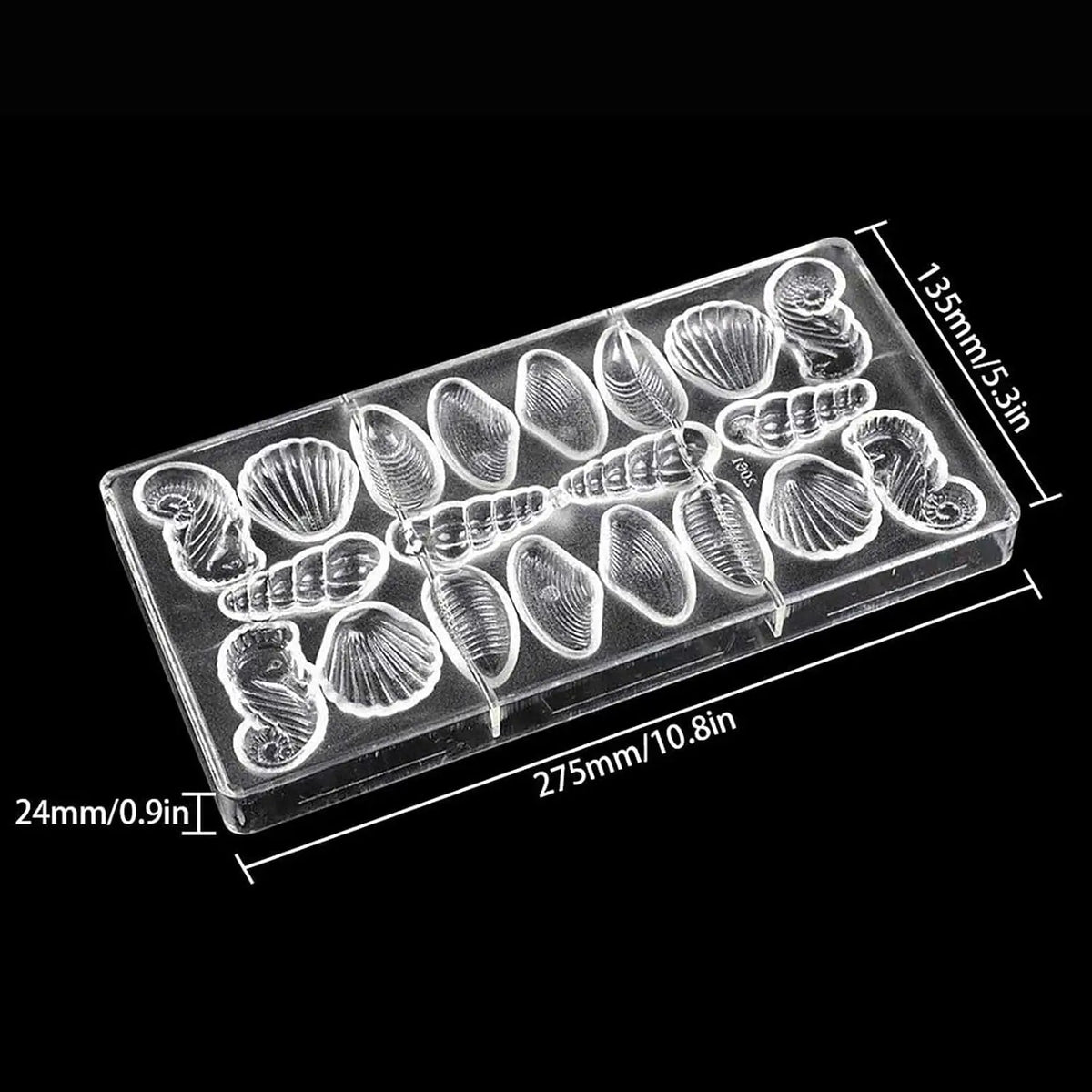 19278 / Moldes de chocolate con forma de conchas marinas