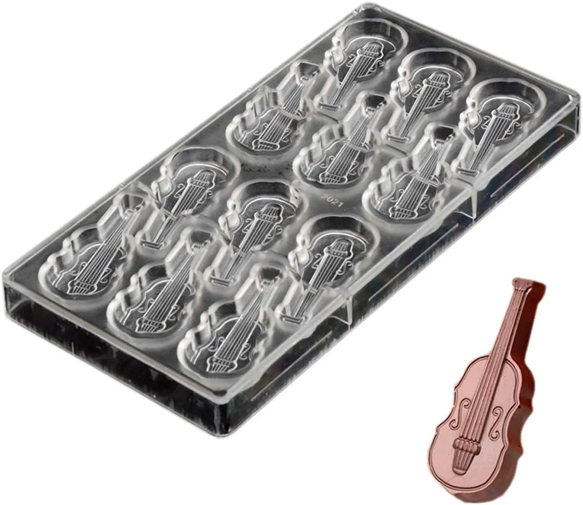 19286 / Moldes de policarbonato para chocolate con forma de violín