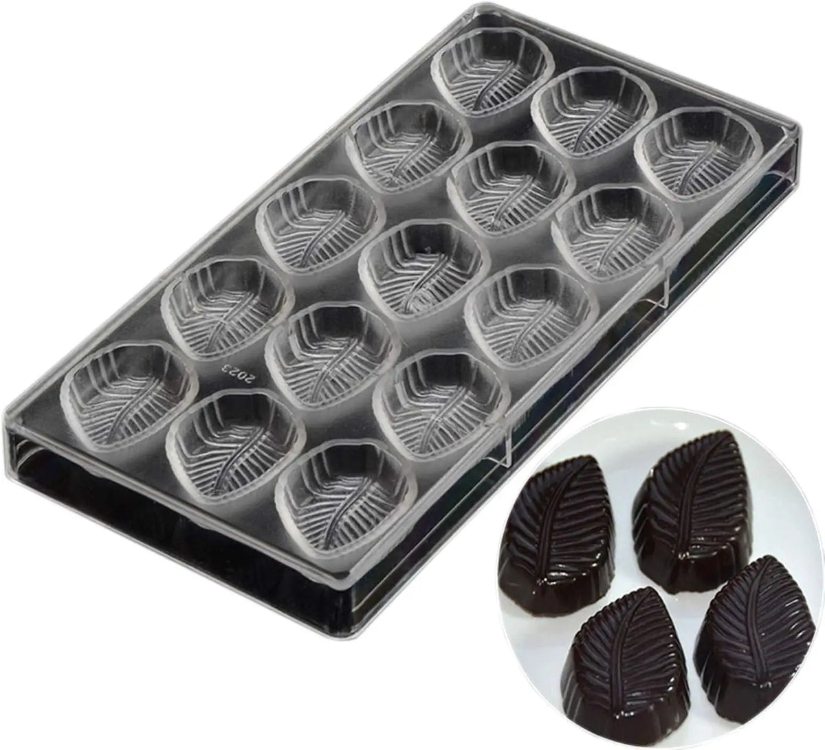 19290 / Moldes de Chocolate de Policarbonato con Forma de Hojas