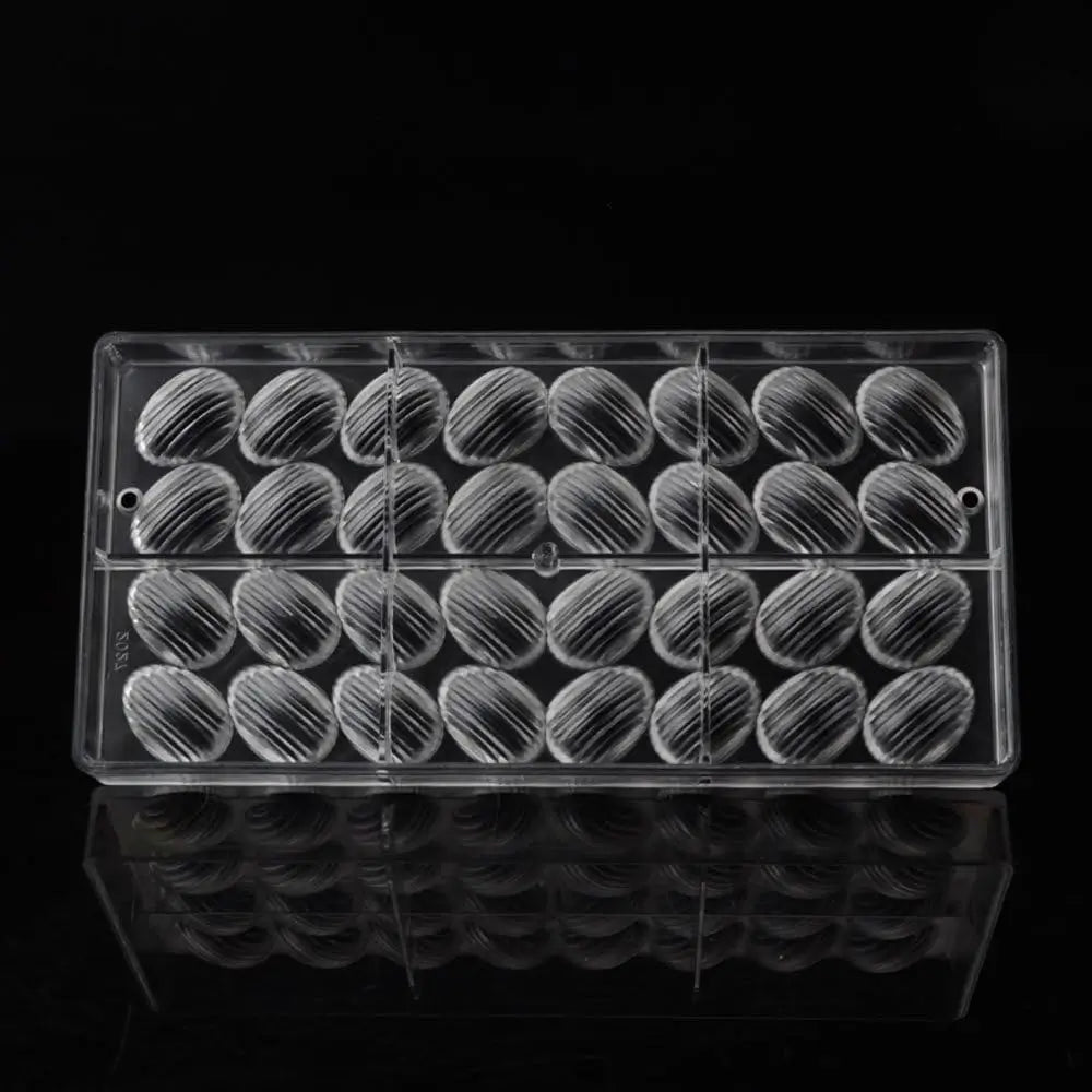 19291 / Small Easter Egg Shaped Polycarbonate Chocolate Candy Mold 32 Cavity Thread Surface