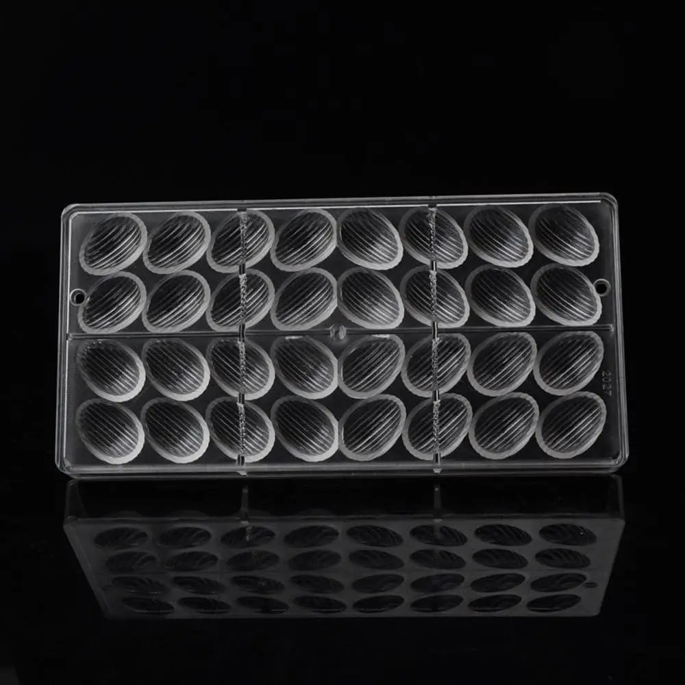 19291 / Small Easter Egg Shaped Polycarbonate Chocolate Candy Mold 32 Cavity Thread Surface