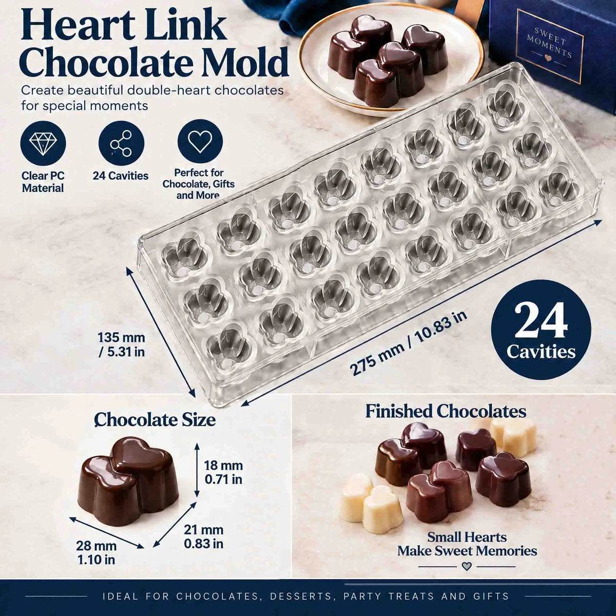 19292-11 heart lollipop molds