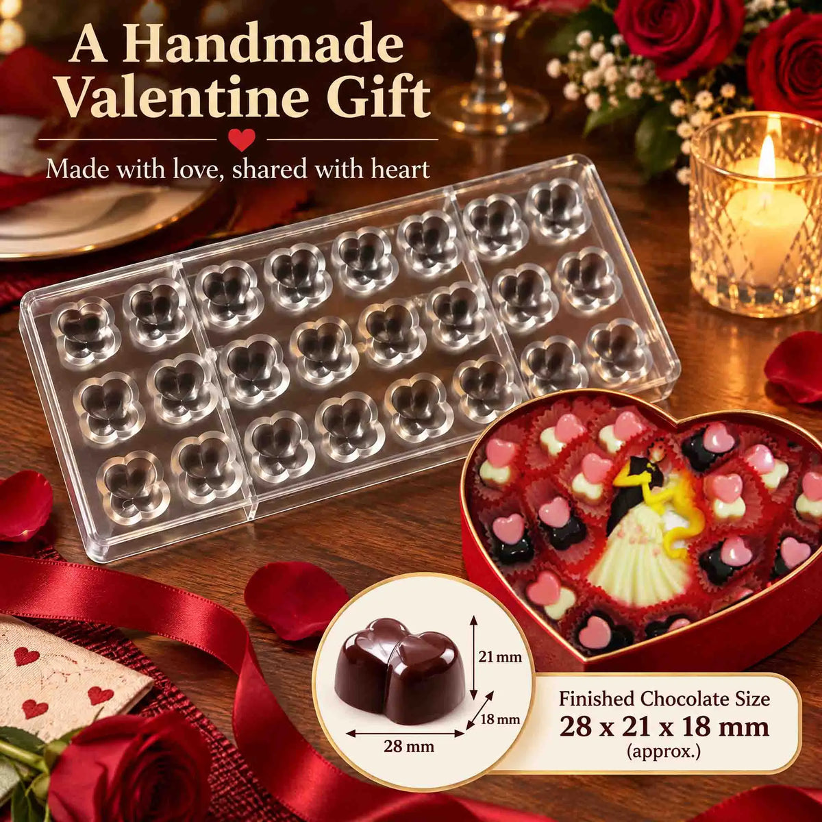 19292-13 heart sugar candy mold