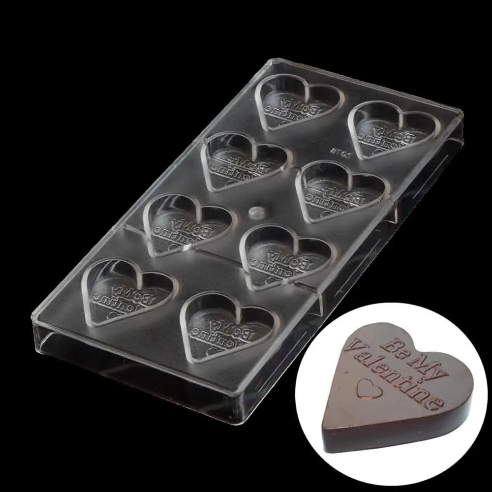 19317 / Large Heart Mould Of Valentine Chocolate Molds Polycarbonate 8 Cavities