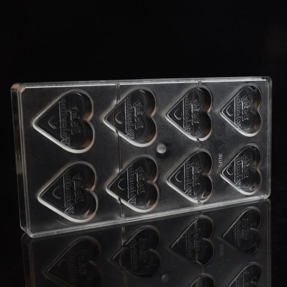 19317 / Large Heart Mould Of Valentine Chocolate Molds Polycarbonate 8 Cavities