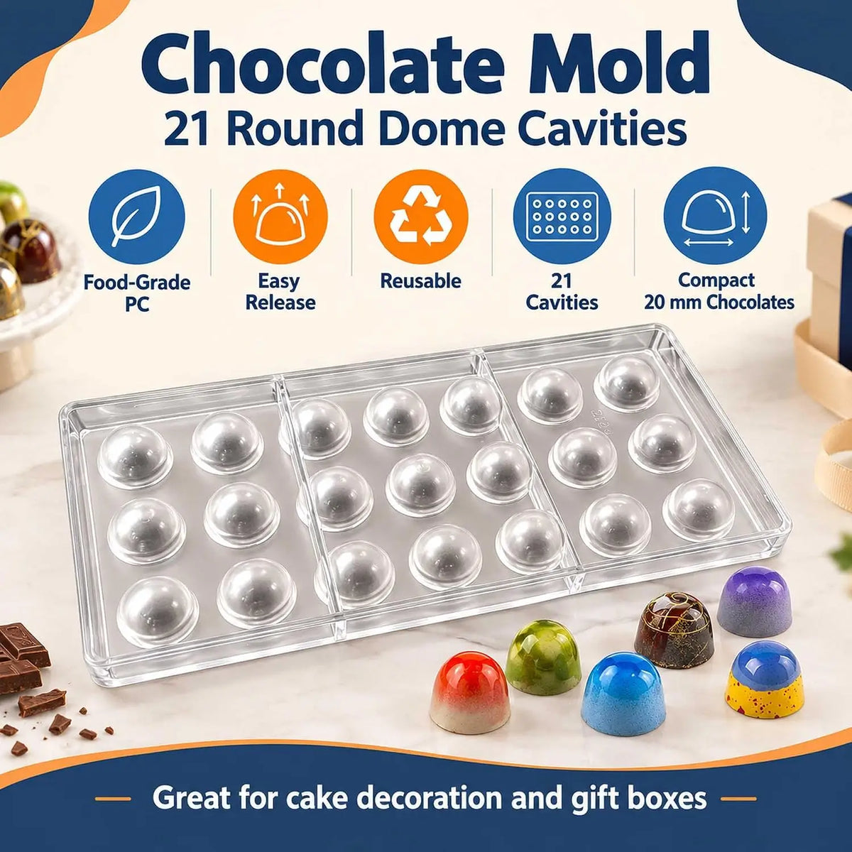 19328-2 chocolate ball plastic mold