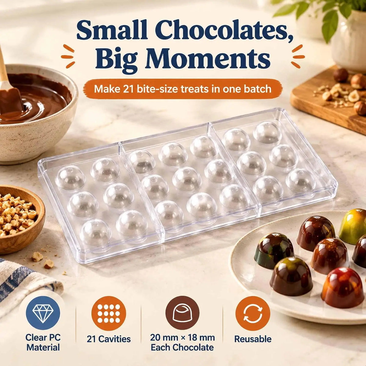 19328-3 ball molds for chocolate
